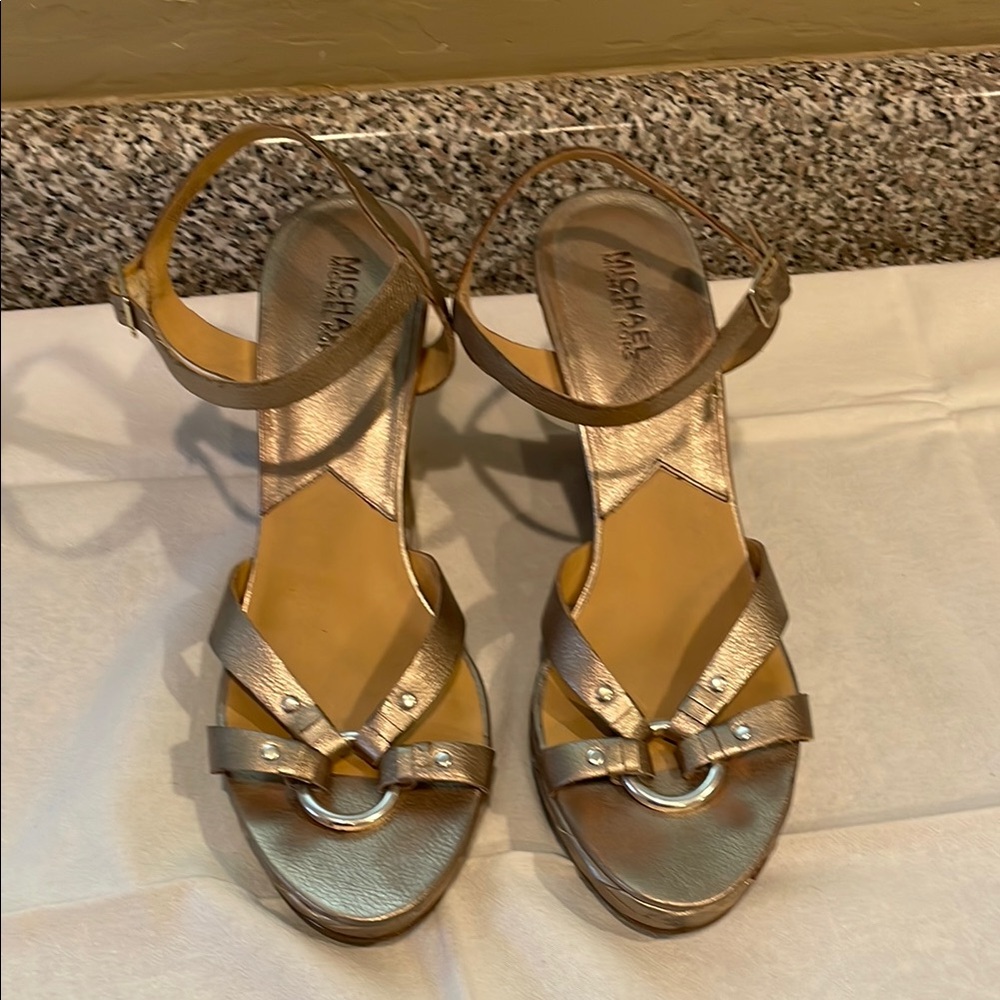 Michael Kors Silver Heels Strappy Design